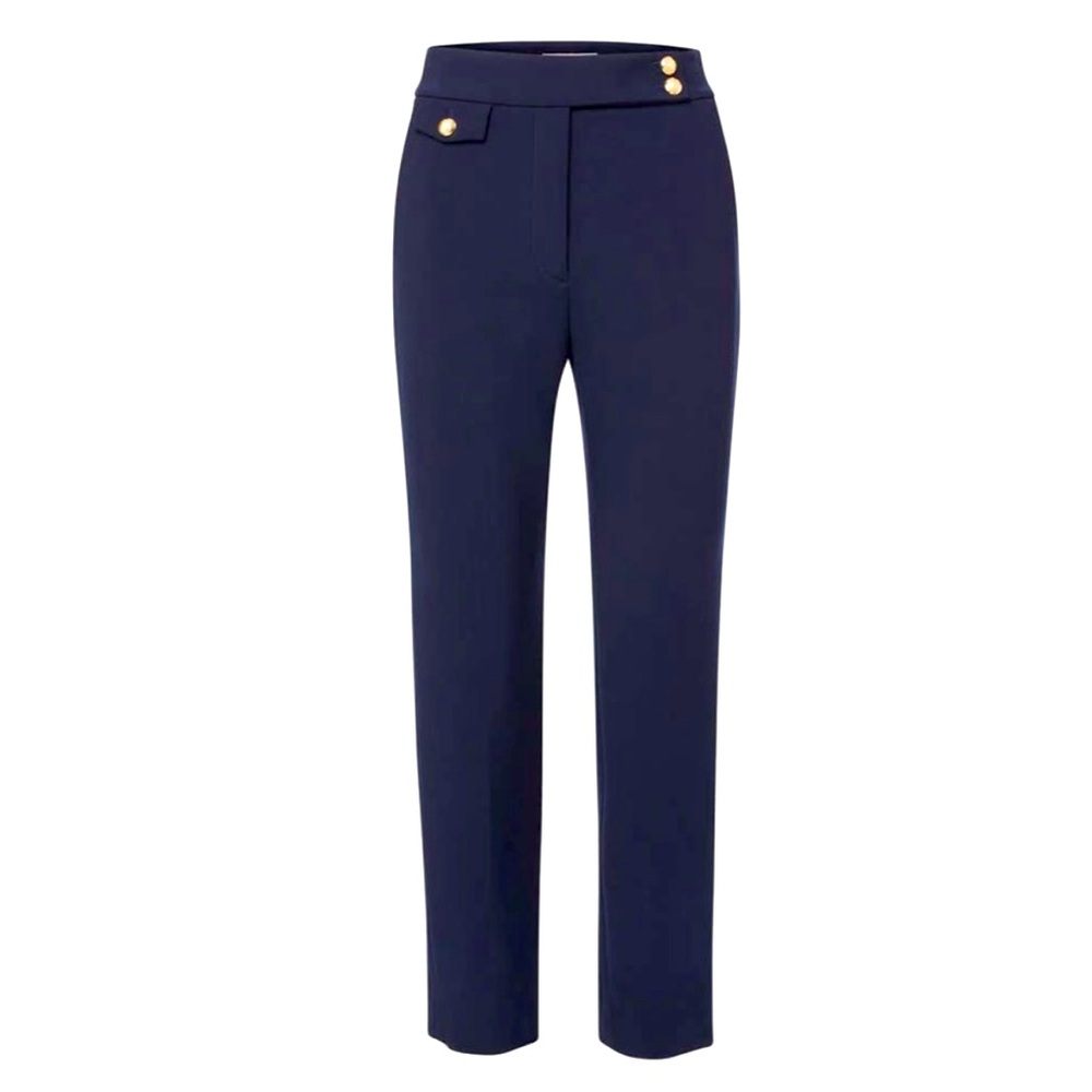 Veronica Beard RENZO Navy with Gold Buttons Dress Pant Slacks 6